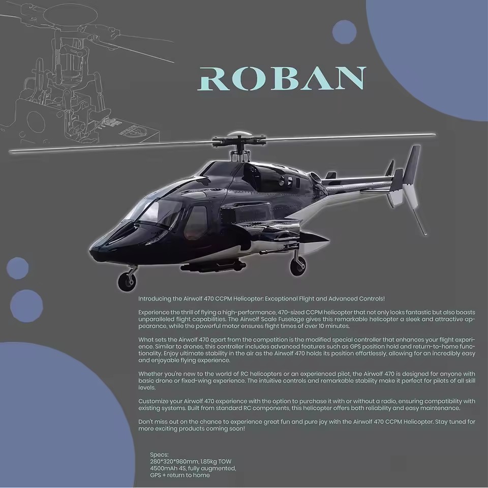 ROBAN 470 Size Airwolf Helicop - Rc Helicopter Bag review and price